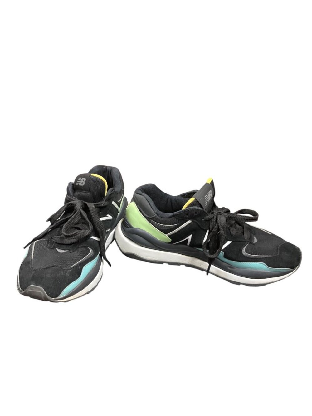 New Balance Intelligent Choice 57/40 mens black green leather run sneakers sz 8